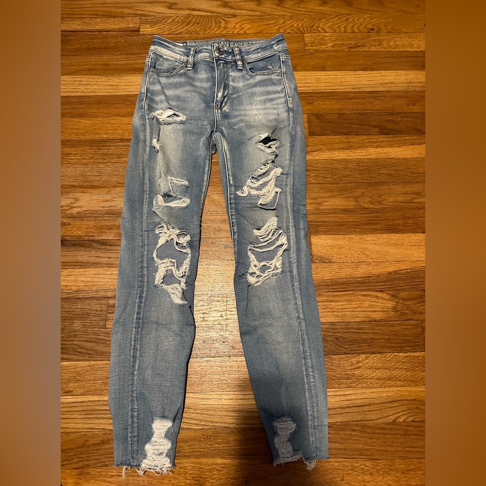 American Eagle Ripped High Rise Jeans